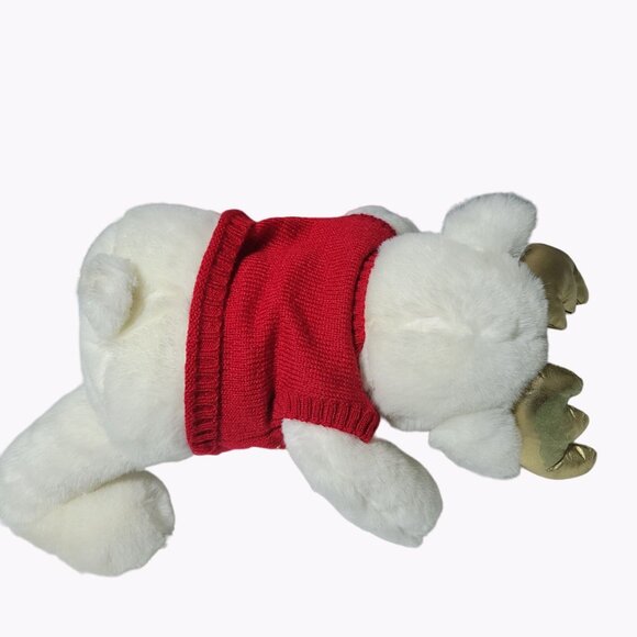 Vintage 90s Christmas Red Nosed Reindeer 25 in Plush Argyle Sweater Holiday Toy - Picture 7 of 10